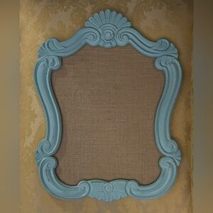 Vintage Style Wooden, Burlap Covered Bulletin Board